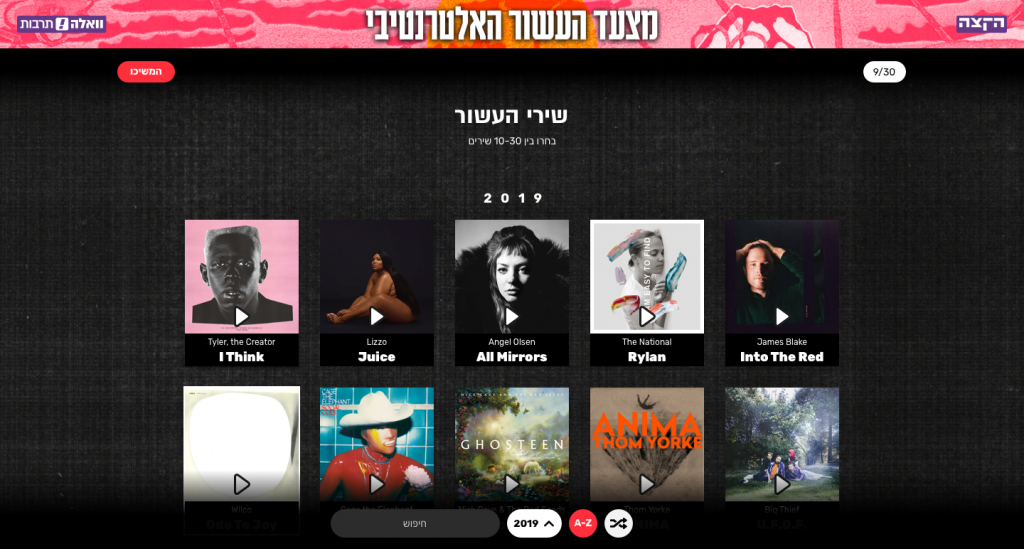 מצעד העשור האלטרנטיבי - רדיו הקצה ווואלה תרבות
